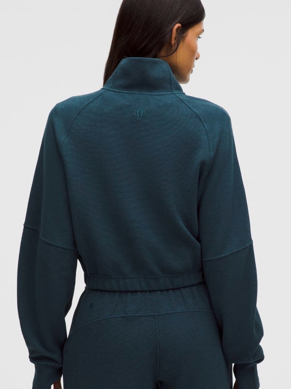 Lululemon Scuba Cropped 1/2 Zip Funnel Neck Waffle Size XL NWT $138 MSRP - Picture 2 of 5